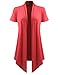 Women's Open Front Short Sleeve Cardigan Coral XX-Large