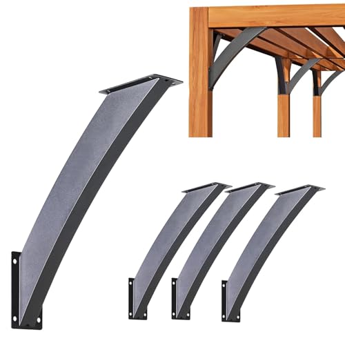 Soporte angular de arco a 45 grados para pérgolas, kit resistente de conectores para estructuras de madera: gazebos, casas de árbol, cabañas y patios (4 piezas)