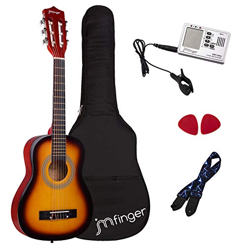JMFinger Guitare classique débutant 30 pouces cordes en nylon pour enfants avec sac de transport, sangle, médiators 3 en… - Les Beatles, Paul McCartney, John Lennon, RIngo Starr, George Harrison JMFinger Guitare classique débutant 30 pouces cordes en nylon pour enfants avec sac de transport, sangle, médiators 3 en…