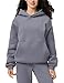 FAIABLE Women's Hoodies Pullover Grey Mens Womens Oversized Heavyweight Fleece Cotton Hooded Sweatshirt 2026 Fashion Trendy Sweatshirts Pullover Sweaters Outfits With Zipper Pockets Grey,Medium