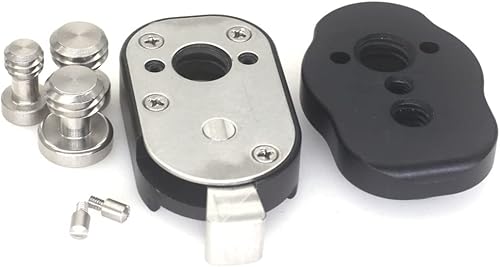 Miniatura 8 de Mini sistema de placa de liberación rápida con tornillos 38 M3 para monitores de cámara, brazos, accesorios, micrófonos, luces clave (negro)