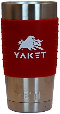 YAKET Grip for YETI Rambler Tumbler (Crimson Red, 20oz.)