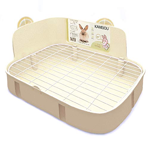 White Rabbit Litter Box Toilet For Ferret Galesaur Guinea Pig Bunny Rabbits Corner Litter Pan Potty Trainer With Stainless Steel Panel Small Pets Guinea Pig Bunny Ferret Rabbit Cage Toilet Bedding Box #TOP1