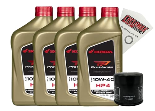 CYCLEMAX Semi Synthetic Oil Change Kit Compatible with 1988-2003 Honda