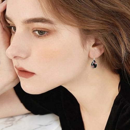 Image of TIGER RIDER Bee /Butterfly /Scorpion /Cactus /Leaf /Beetle 925 Sterling Silver French Clasp Leverback Earrings Amber /Crystal /Citrine /Moonstone /Obsidian /Jade /Rose quartz Pendant Jewelry Gift for Women