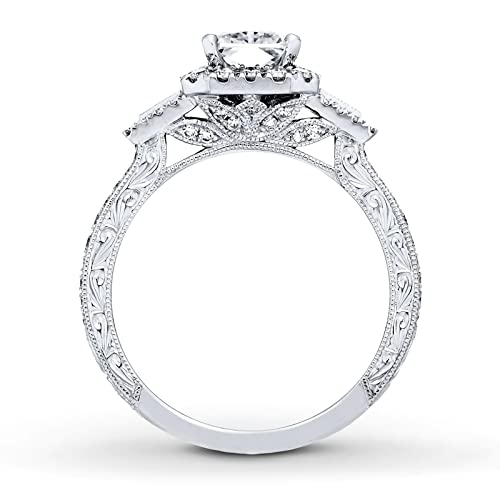 2 Carat (ctw) Moissanite Engagement Rings for Women 10K/14k/18K Gold Ring or Platinum Plated Silver Moissanite Ring2