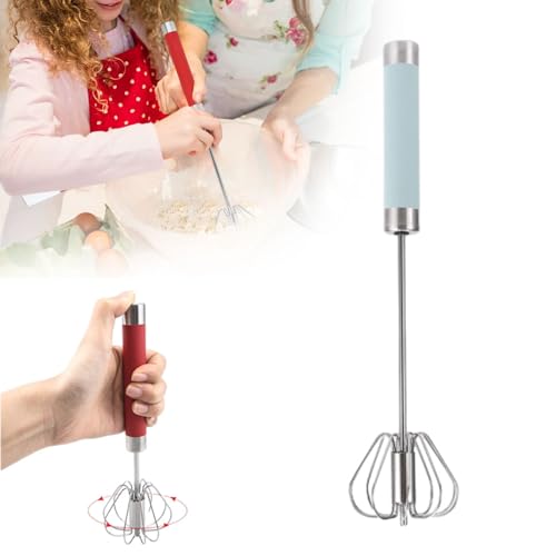 Fouet, Batteur à œufs Manuel en Acier Inoxydable, Batteur Manuel Semi-Automatique Batteur Rotatif Multifonctionnel Fouet Magiqu pour Fouetter, Battre et...