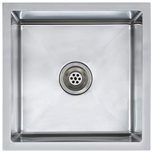 vidaXL Fregadero de Cocina Hecho a Mano Pila Lavabo Alberca Servicio Comedor Grifo Lavar Olla Platos Integrado Acero Inoxidable