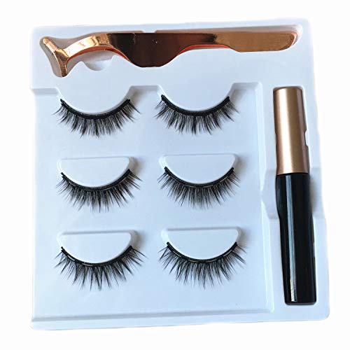 Magnetic Eyelashes With Eyeliner 3 Pairs Magnetic Eyeliner And Lashes Reusable Magnetic Lashes No Glue Easy To Use Ruairie