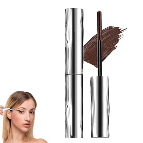 Máscara Iron Wand, resistente al agua, a prueba de manchas, máscara de pestañas de fibra de seda 4D de larga duración, suave para ojos sensibles (marrón claro)