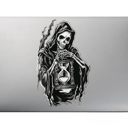 Image of Grim Reaper Holding Hourglass Tattoo Vinyl Bumper Decal Sticker for Windows, Cars, SUVs, Bikes, Laptops, Notebooks etc Waterproof (8 inch Inch)