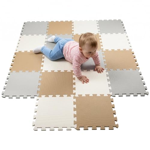 GREENSAPPIRE Lot de 18 Tapis de Sol Puzzle en Mousse pour Enfants – Tapis de Jeu Éducatif et Interactif 30x30 cm, Moquette EVA Antidérapante, Protection...