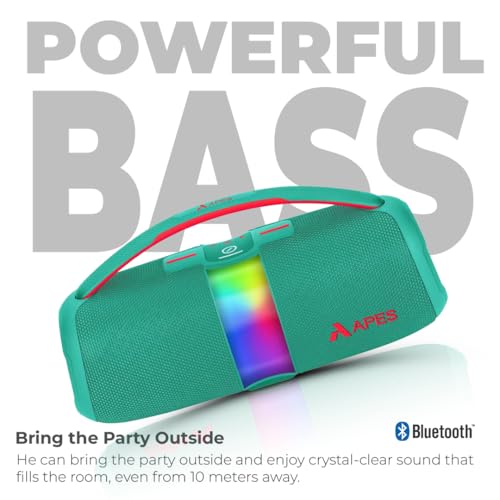Image of APES BlastOutdoor Bluetooth Party Speaker, 8Hrs Playtime, Dynamic RGB LED's, 40W Speaker (Green)