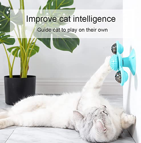 Ulveol Windmill Cat Toy Turntable Interactive Cat Cat String Toystoy With Suction Cup - Wall Mount Funny Cat Spinner With Rotatory Toy Ball - Spinning Cat Toys For Indoor Cats - Catnip And Fidget Toy #TOP2