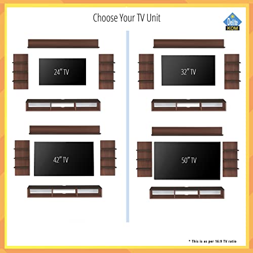 Image of DELITE KOM Eli Engineered Wood TV Entertainment Unit (Finish Color - Acacia Dark Flowery Wenge, DIY(Do-It-Yourself) (30x120x90.5)
