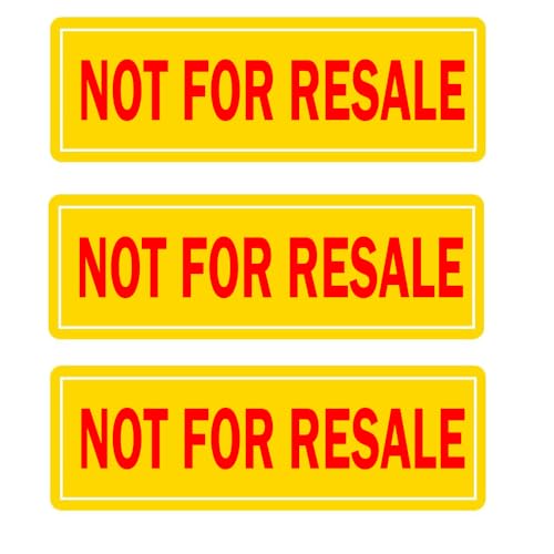 Not for Resale Stickers 1 x 3 Inch