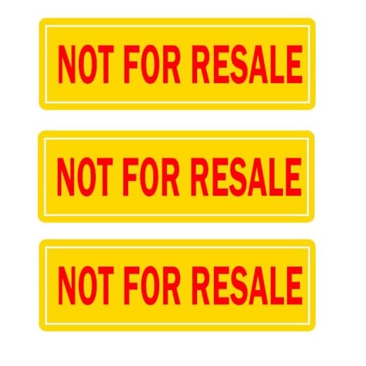 No apto para calcomanías de reventa, 1 x 3 pulgadas, no para etiquetas de reventa para inventario, tienda minorista, muestra, productos de exhibición, 500 unidades por rollo, 500 unidades por rollo