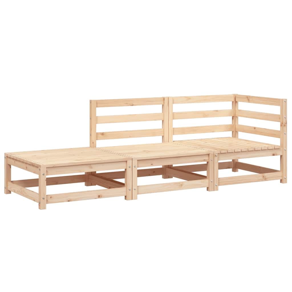 vidaXL Garden Sofa with Footstool, 2-Seater Outdoor Sofa for Relax, Sectional Sofa for Patio Balcony Terrace Yard, Couch Corner Sofa, Solid Wood Pine