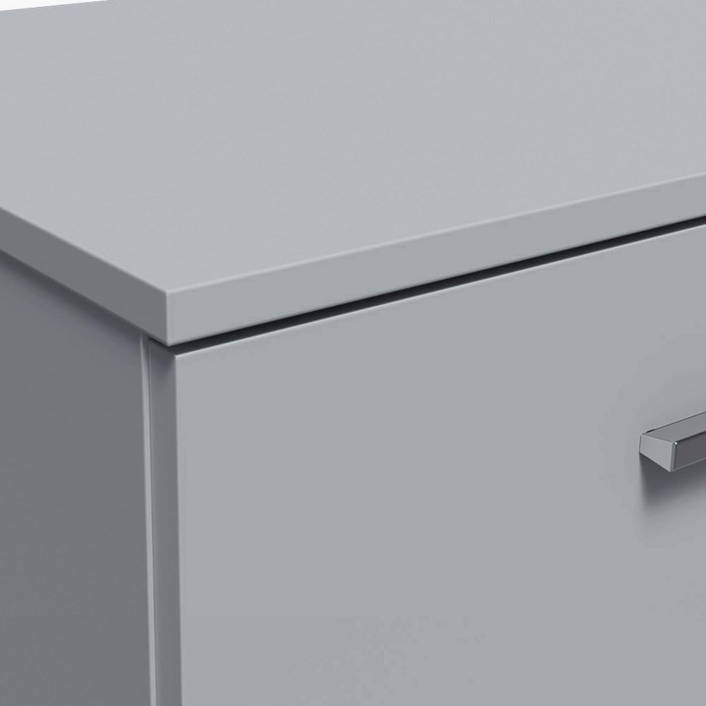 Gray Wood Gaming Desk with Drawer and Shelf