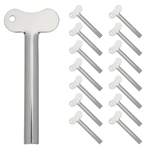 Exprimidores de tubos de pasta de dientes de metal LABRIMP en pack de 15 piezas plateadas