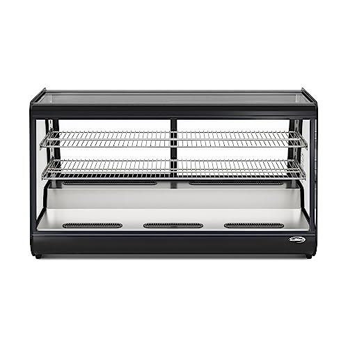 KoolMore 48 in. Refrigerated Bakery Display Case with Clear Glass Front, Sliding Rear Doors, LED Lighting, Adjustable Temperature, and Dual Shelving for Baked Goods in Black, 7 cu. ft. (CDC-7C-BK)