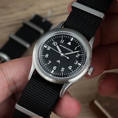 Image of TACTICAL FROG Militado 36mm Field Watch VH31 Japan Movt with Sweep Seconds Military Style Men's Watch with Nylon Strap, 100M Waterproof - ML13 /ML14 Series