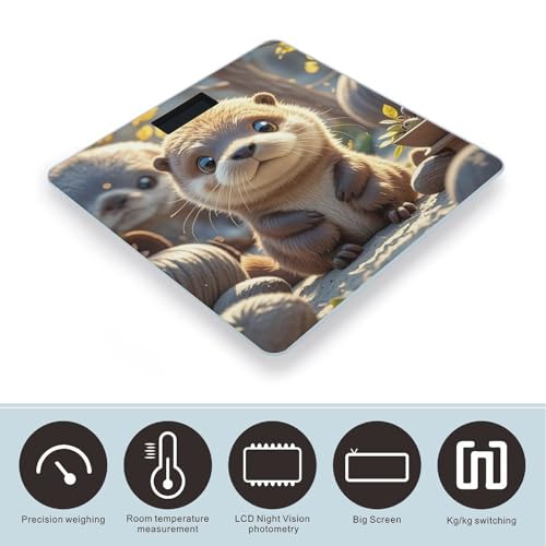 Báscula Digital de Baño Animal Cute Brown Otters miniatura 3
