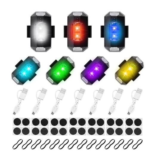 GZGXKJ Strobe Drone Light 7 Stück Strobe Light LED Anti-collision Lights 7 Farben mit Usb-Aufladung Led Blinklicht Geeignet Für Motorräder Autos Rc-Autos Drohnen
