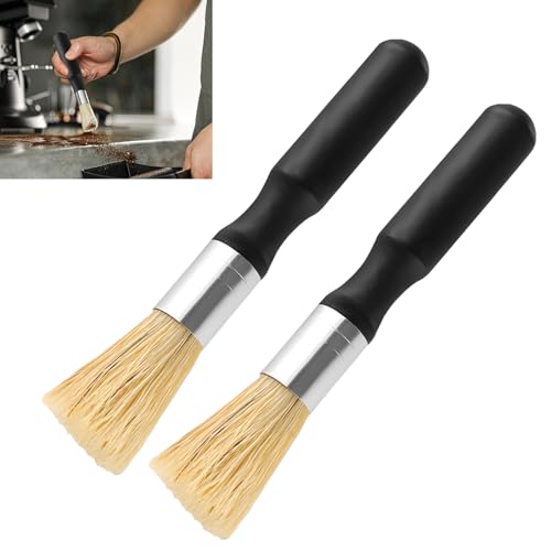 2 Stück Barista Pinsel, Reinigungspinsel Kaffeepinsel, Kaffee Pinsel, Kaffeebürste Reinigungsbürste Kaffeepulver Für Kaffeemühlen Espressomaschine Barista Zubehör Küchenpinsel, Naturborsten