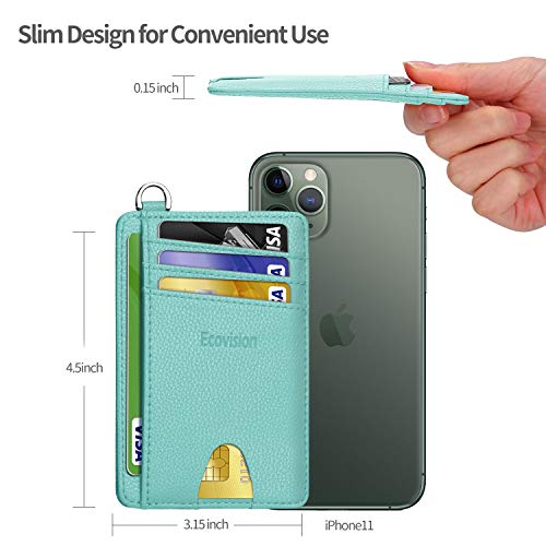 Image of Slim Minimalist Front Pocket Wallet, RFID Blocking Credit Card Holder Wallet with Detachable D-Shackle for Men Women