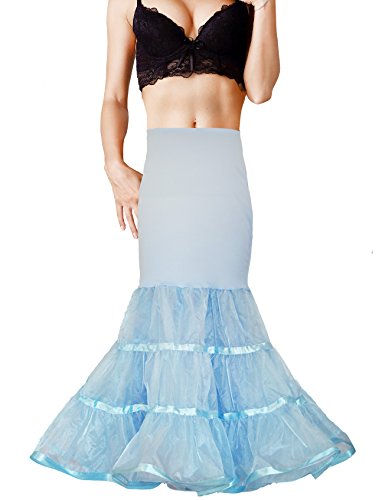 Image of Women Mermaid Petticoat Fishtail Underskirt Trumpet Crinoline for Mermaid Wedding Dress