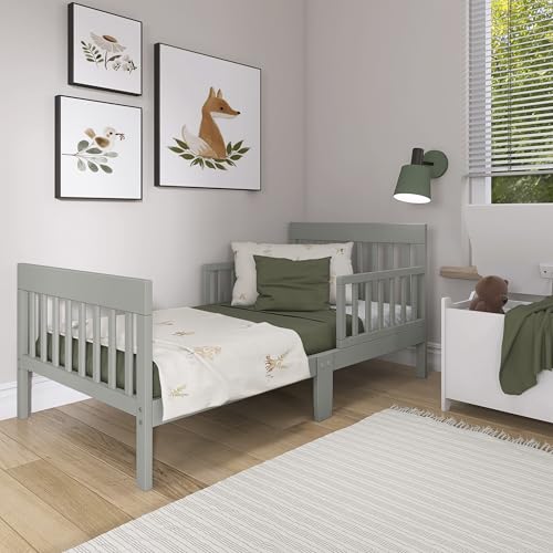 Image of Dream On Me Finn Toddler Bed, GREENGUARD Gold, Pinewood, Cool Grey