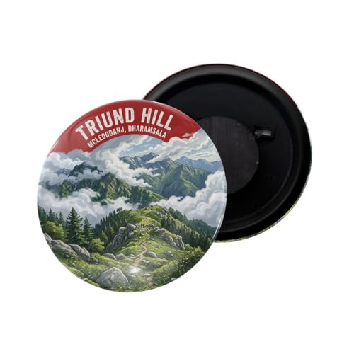Image of dhcrafts Fridge Magnet Multicolor Himachal Pradesh Triund Hill Mcleodganj Dharamsala Glossy Finish Design Pack of 1 (58mm)