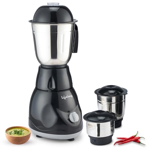 Lifelong LLMG23 Power Pro 500-Watt Mixer Grinder with 3 Jars (Liquidizing, Wet Grinding and Chutney Jar), Stainless Steel blades, 1 Year Warranty (Black) view 1