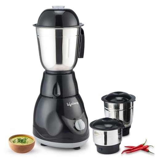 Lifelong LLMG23 Power Pro 500-Watt Mixer Grinder with 3 Jars (Liquidizing, Wet Grinding and Chutney Jar), Stainless Steel blades, 1 Year Warranty (Black)