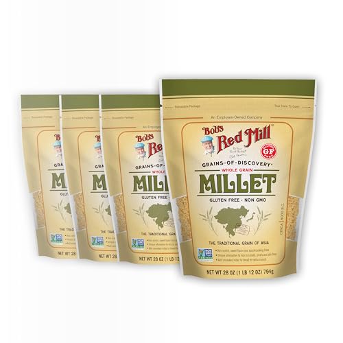 Bob's Red Mill Whole Grain Millet, 28oz (Pack of 4) - Whole Grain, Vegan, Kosher
