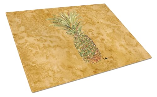Caroline's Treasures 8654LCB Pineapple Glass Cutting Board Large Decorative Tempered Glass Kitchen Cutting and Serving Board Large Size Chopping Board