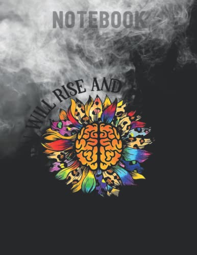 Mental Health Awareness Matters Sunflower Leopard Brain Love / 140 Pages 8.5''x11'' / Birthday gift / Journal Notebook