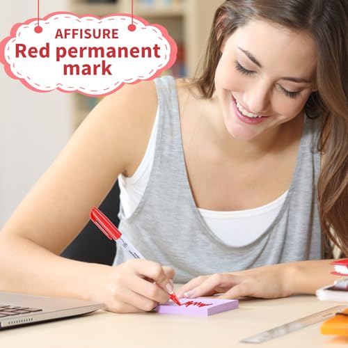 Image of Red Permanent Markers Bulk, 75 Count, Quick Drying and Fade Resistant, Fine Point Marker works on Paper, Plastic, Metal, Wood, Perfect for Classroom, Home, Office