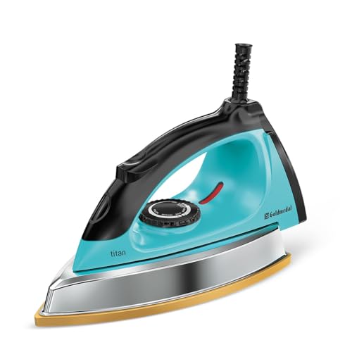 Image of Goldmedal Titan 1000W Dry Iron| Non-stick Weilburger Premium Double Coated Soleplate| 5 Fabric Setting|1.8 Meter Cord| 360 Swivel Cord| 2.5 Years Warranty| 1.5KG Heavy Weight (Turquoise Blue)