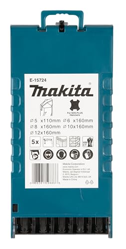 Makita Jeu de forets à pierre SDS+ 5 pièces 5 6 8 8 et 10 et 12 mm - vue 4
