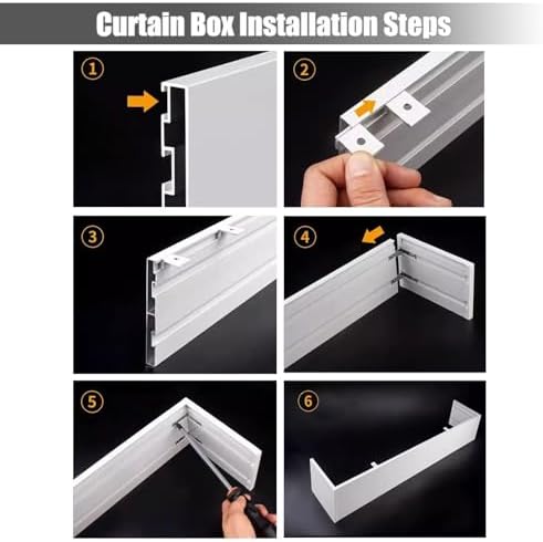 エレガントな天井取り付けカーテンペルメットボックス - 110cm (3.6フィート) バランスカバー トラック不要 スタイリッシュ