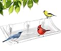 Mokeyder Clear Bird Bath Bird Feeder for Outside Window Glass, Transparent Birdbath with Strong Suction Cups for Viewing, Bird Watching Gifts for Elderly Parents, 1 Pack