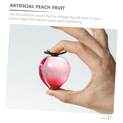 Besportble 3Pcs Peach Ornaments Desk Top Decor Peach Decor Figurines Decor Crystal Fruits For Decoration Faux Fruit Decor Realistic Room Decor Aesthetic Peach Party Decorations Lifelike Peach #TOP6