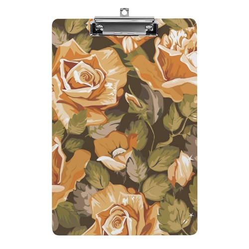 Pince planchettes à pince A4 fleur rétro porte document clip
