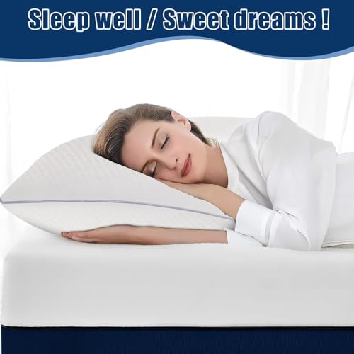 Image of Piwaal King Size Pillows 2 Pack Grey, Soft Support for Sleepers | Down-alternative fill, fluff by patting to adjust loft, breathable & cozy for any sleep position.