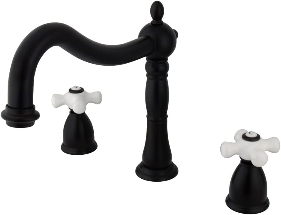 Best Deal 🛒 Kingston Brass KS1345PX Heritage Roman Tub Faucet, 8-Inch Adjustable Center, Oil Rubbed Bronze