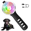 Tubasion Dog Light for Night Walking, Upgraded 8 Modes Rechargeable Dog Collar Light for Nighttime Clip On, IP66 Waterproof and Silicone Band Safety Light for Dog Collars(1 Pack)