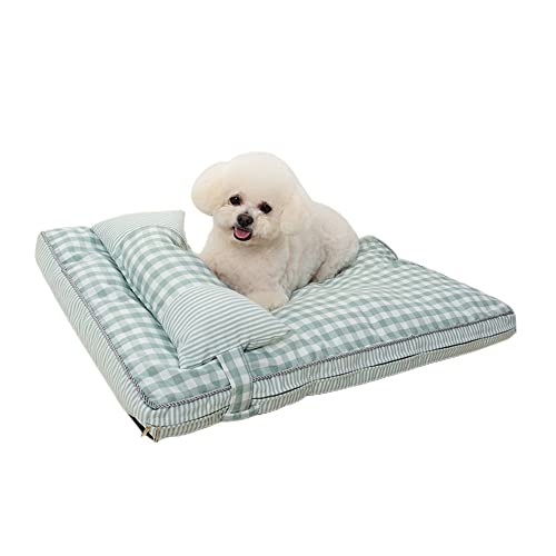 ペットベッド ふわふわ ベッドベット 犬 猫 角型 ペット オールシーズン ペットソファー ペット クッション 枕付き カバーを外せる枕付きペットベッド (S, グリーン) (B0BY1VWCDD) Amazon価格推移・価格追跡