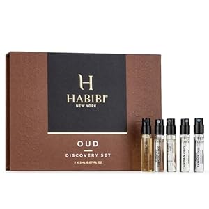H HABIBI Oud Perfume Discovery Sample Set – Luxury Eau De Parfum & Cologne Sampler Sets for Men & Women, Travel Size Gift Set, Made in USA, 5 x 2ml